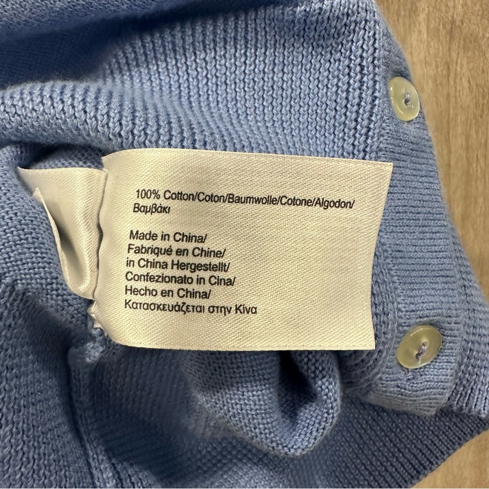 Brooks Brothers Womens XS Supima Cotton button up Cardigan Sweater blue Vneck - Picture 9 of 9